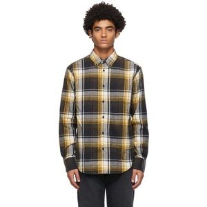 Rag & Bone Fit2 Black and Yellow Tomlin Shirt flannel Large